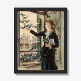 Girl at a Window on St. Mark's Square, Feeding Pigeons by Anton Romako - thumbnail_1_bf_673cda2d5e0c5e198f5ec6b1